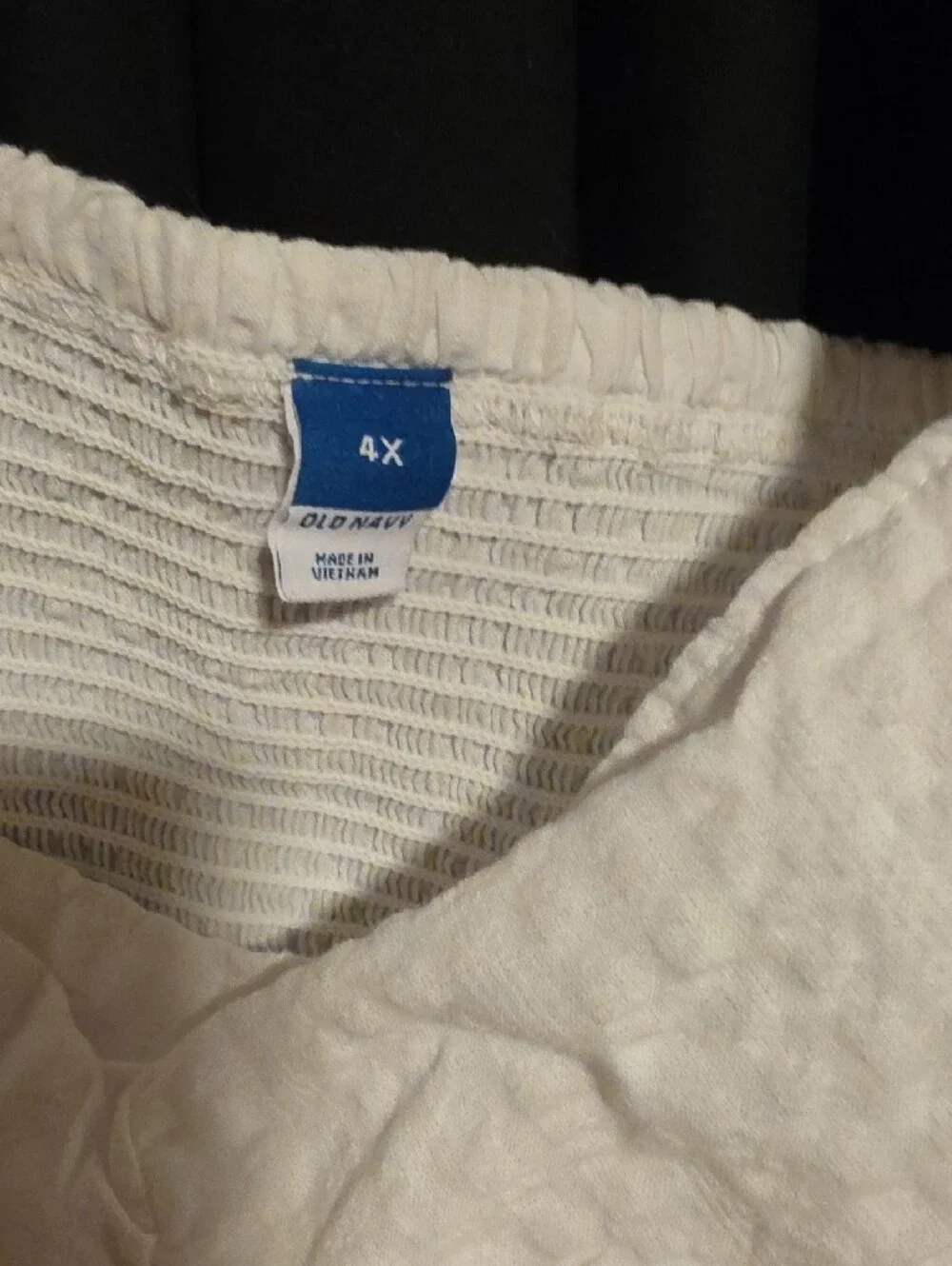 Old Navy Cream Textured Square-Neck Peplum Blouse